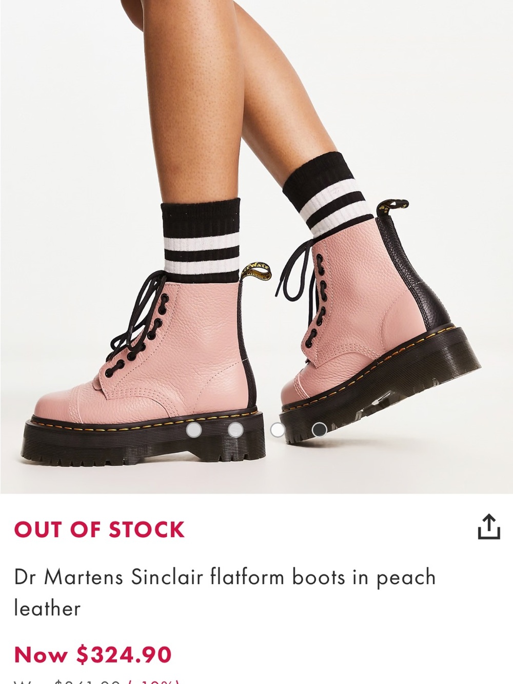 Dr Martens Sinclair Boots in peach leather!